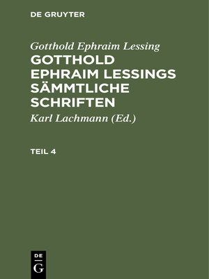 cover image of Gotthold Ephraim Lessing